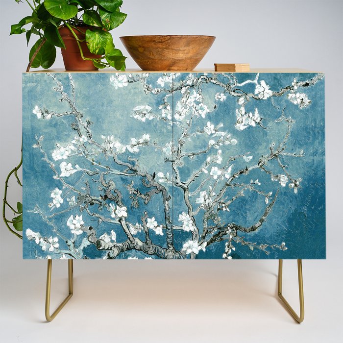 Vincent Van Gogh Almond Blossoms Teal Credenza Gallery Image 1