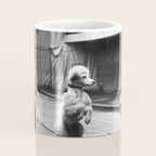 Poodle Jumping Rope, Black and White, Vintage Art Coffee Mug Gallery Image 4