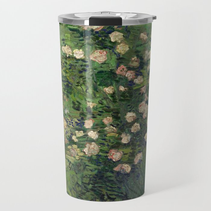 Vincent Van Gogh,Blooming Rose Bush Travel Mug Gallery Image 1