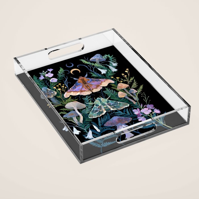Sphinx Moth Moon Garden Acrylic Tray Gallery Image 1