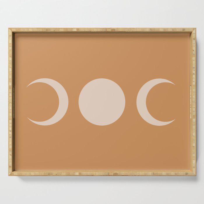 Moon Shapes Minimalism - Desert Sand Serving Tray Gallery Image 1