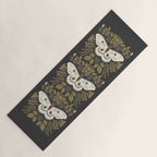 Folk Art Moth - Black Yoga Mat Gallery Image 1