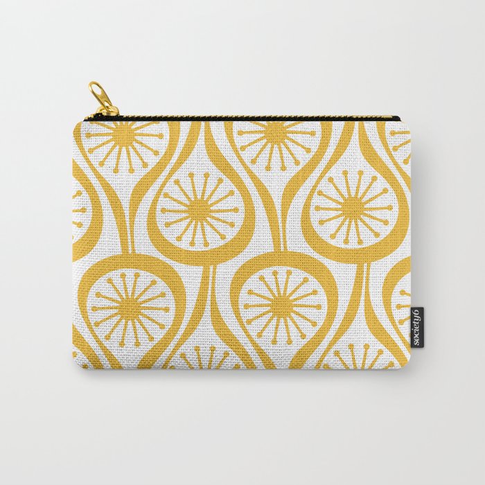 Mid Century Modern Atomic Drops Yellow Carry All Pouch Gallery Image 1
