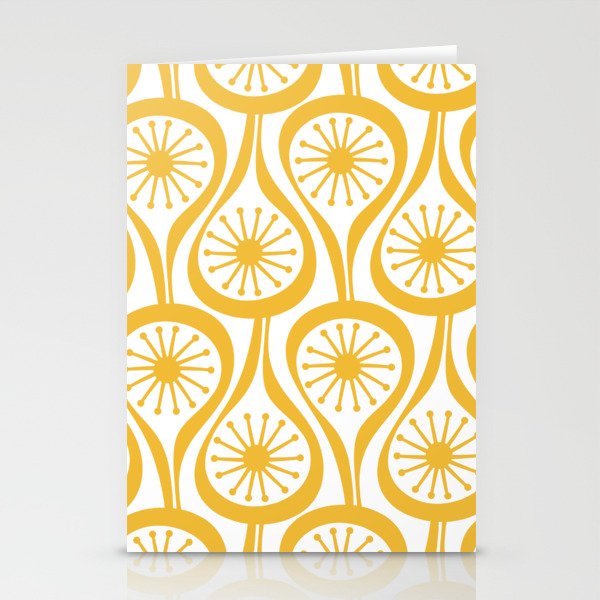 Mid Century Modern Atomic Drops Yellow Stationery Card Gallery Image 2
