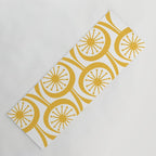 Mid Century Modern Atomic Drops Yellow Yoga Mat Gallery Image 1