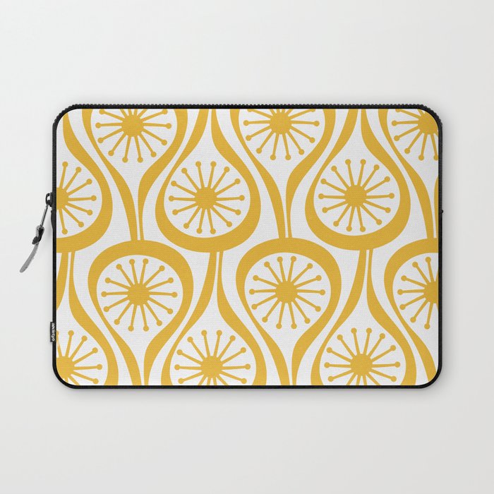 Mid Century Modern Atomic Drops Yellow Laptop Sleeve Gallery Image 1