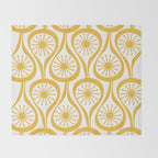 Mid Century Modern Atomic Drops Yellow Throw Blanket Gallery Image 2