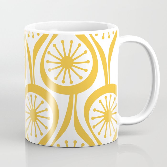 Mid Century Modern Atomic Drops Yellow Coffee Mug Gallery Image 1