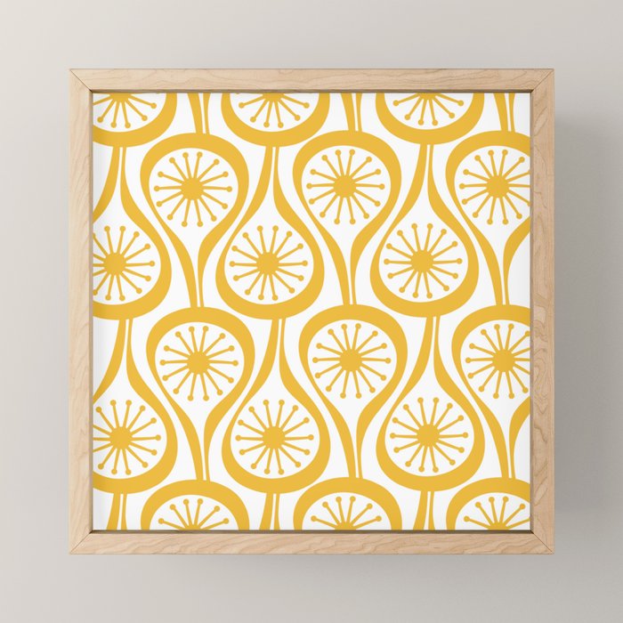 Mid Century Modern Atomic Drops Yellow Mini Art Print Gallery Image 1