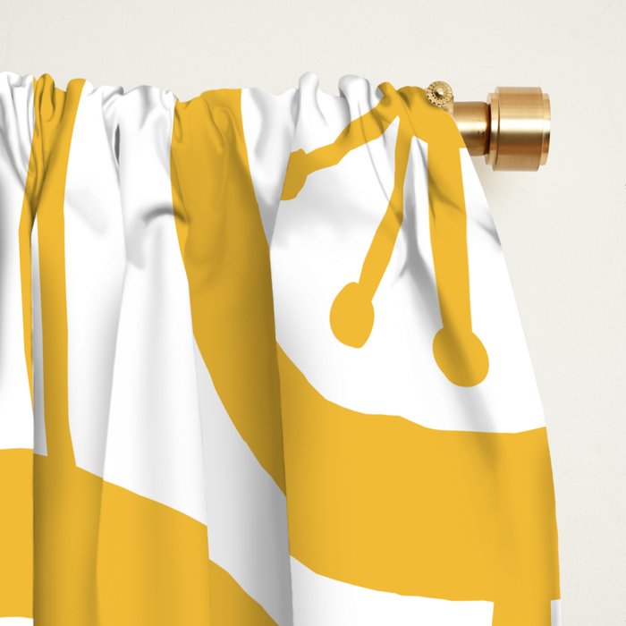Mid Century Modern Atomic Drops Yellow Window Curtain Gallery Image 2