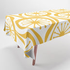 Mid Century Modern Atomic Drops Yellow Tablecloth Gallery Image 1