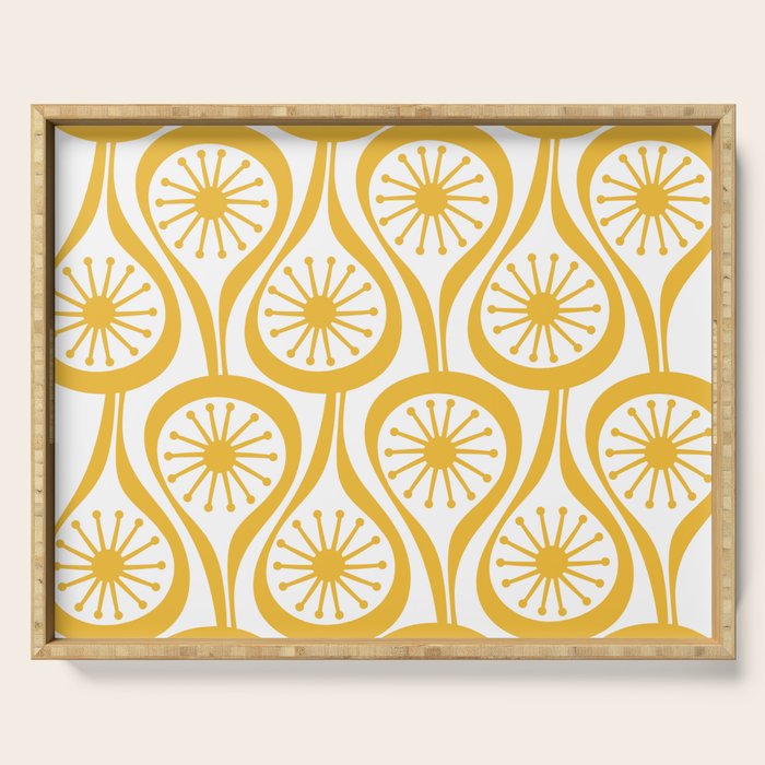 Mid Century Modern Atomic Drops Yellow Serving Tray Gallery Image 1