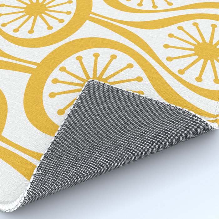 Mid Century Modern Atomic Drops Yellow Rug Gallery Image 4