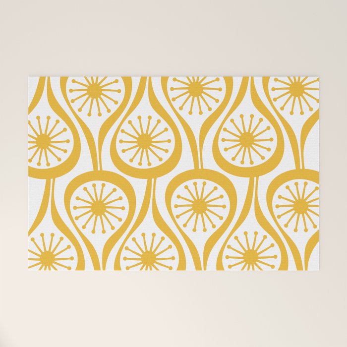 Mid Century Modern Atomic Drops Yellow Welcome Mat Gallery Image 1