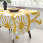 Mid Century Modern Atomic Drops Yellow Tablecloth Gallery Image 3