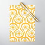 Mid Century Modern Atomic Drops Yellow Wrapping Paper Gallery Image 1