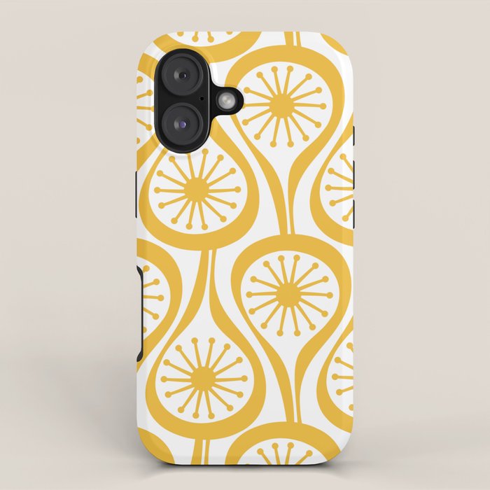 Mid Century Modern Atomic Drops Yellow iPhone Case Gallery Image 1