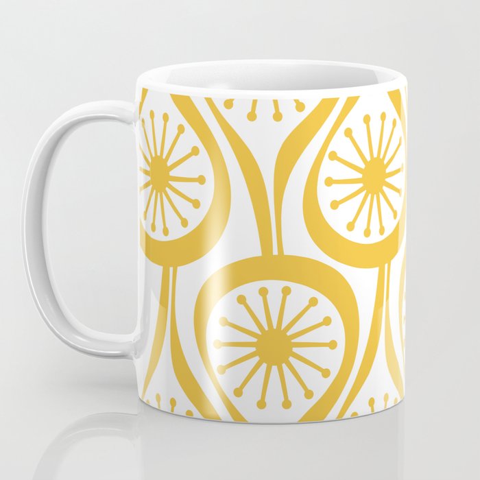 Mid Century Modern Atomic Drops Yellow Coffee Mug Gallery Image 3