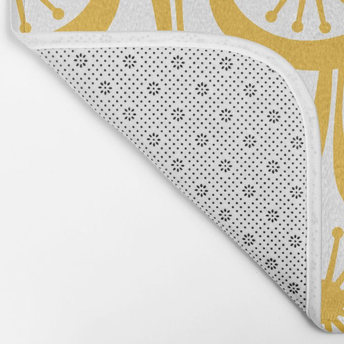 Mid Century Modern Atomic Drops Yellow Bath Mat Gallery Image 2
