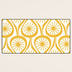 Mid Century Modern Atomic Drops Yellow Desk Mat Gallery Image 3