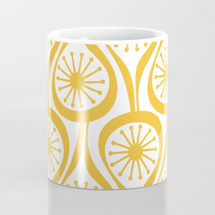 Mid Century Modern Atomic Drops Yellow Coffee Mug Gallery Image 4
