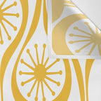 Mid Century Modern Atomic Drops Yellow Wall Tapestry Gallery Image 3