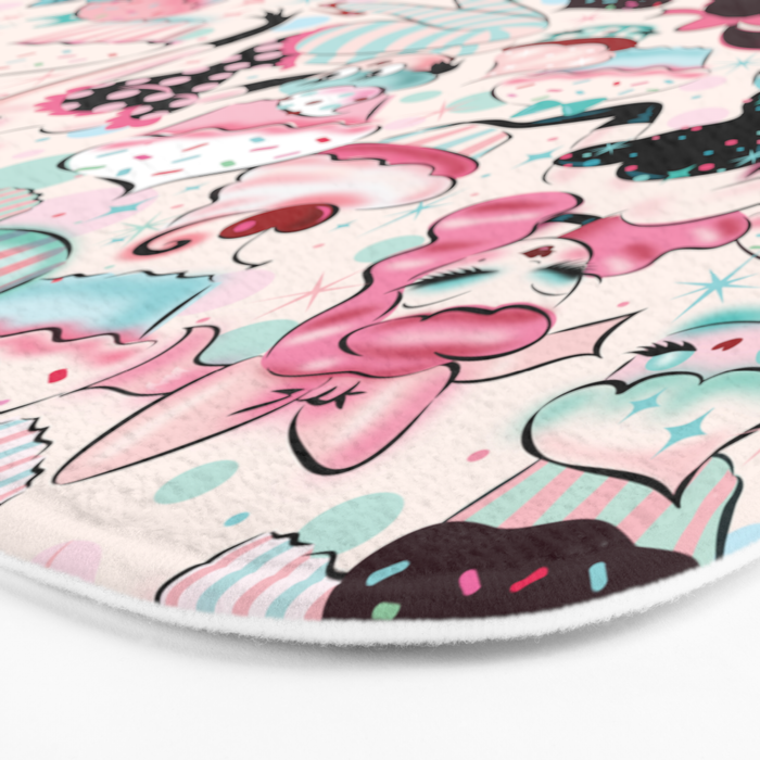 Cupcake Dolls Pattern Bath Mat Gallery Image 3