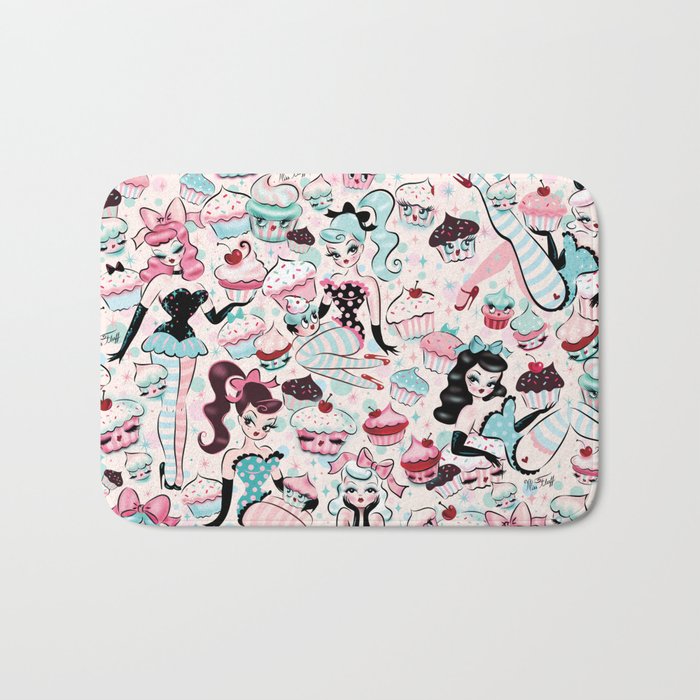 Cupcake Dolls Pattern Bath Mat Gallery Image 1