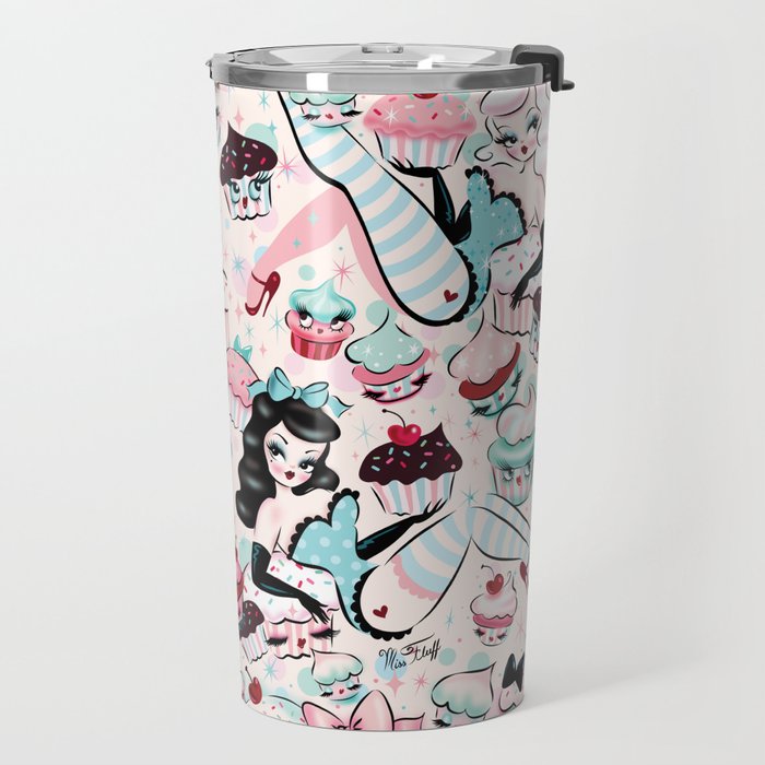 Cupcake Dolls Pattern Travel Mug Gallery Image 2