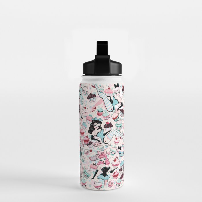 Cupcake Dolls Pattern Water Bottle Gallery Image 2