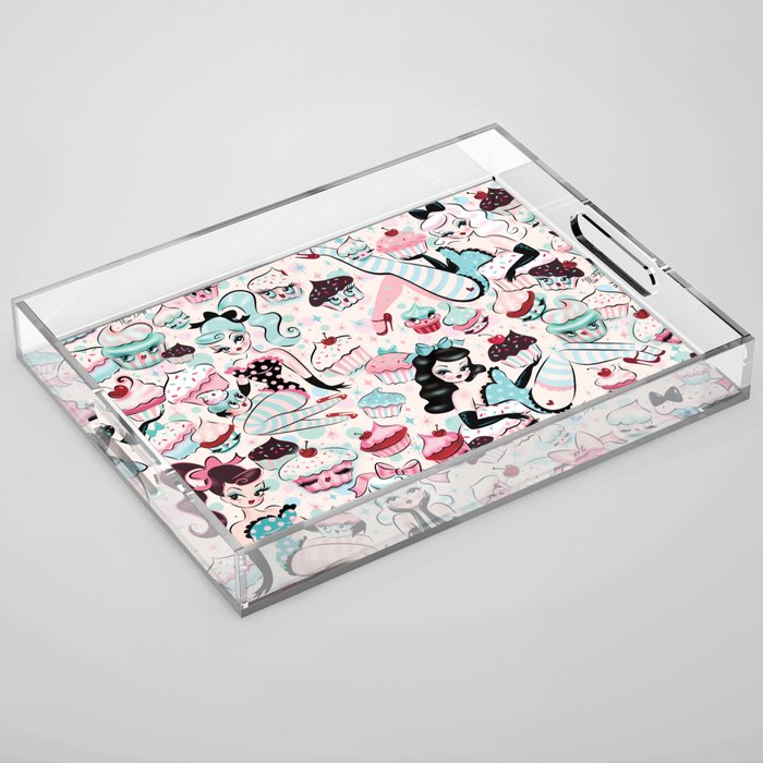 Cupcake Dolls Pattern Acrylic Tray Gallery Image 1