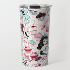 Cupcake Dolls Pattern Travel Mug Gallery Image 1