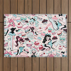 Cupcake Dolls Pattern Outdoor Rug Gallery Image 1