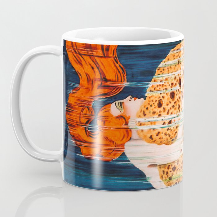 Mermaid with Sponge Vintage Poster Coffee Mug Gallery Image 3