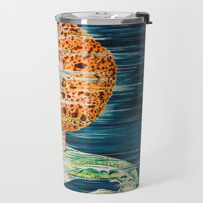 Mermaid with Sponge Vintage Poster Travel Mug Gallery Image 2