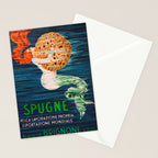 Mermaid with Sponge Vintage Poster Stationery Card Gallery Image 2