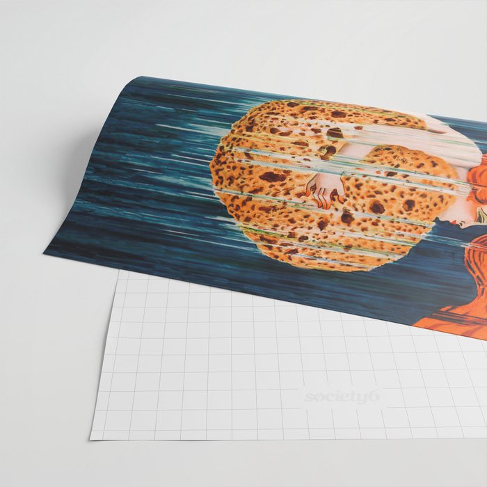 Mermaid with Sponge Vintage Poster Wrapping Paper Gallery Image 2