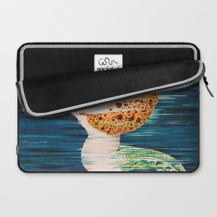 Mermaid with Sponge Vintage Poster Laptop Sleeve Gallery Image 2