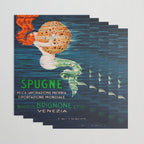Mermaid with Sponge Vintage Poster Wrapping Paper Gallery Image 3