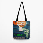 Mermaid with Sponge Vintage Poster Tote Bag Gallery Image 2