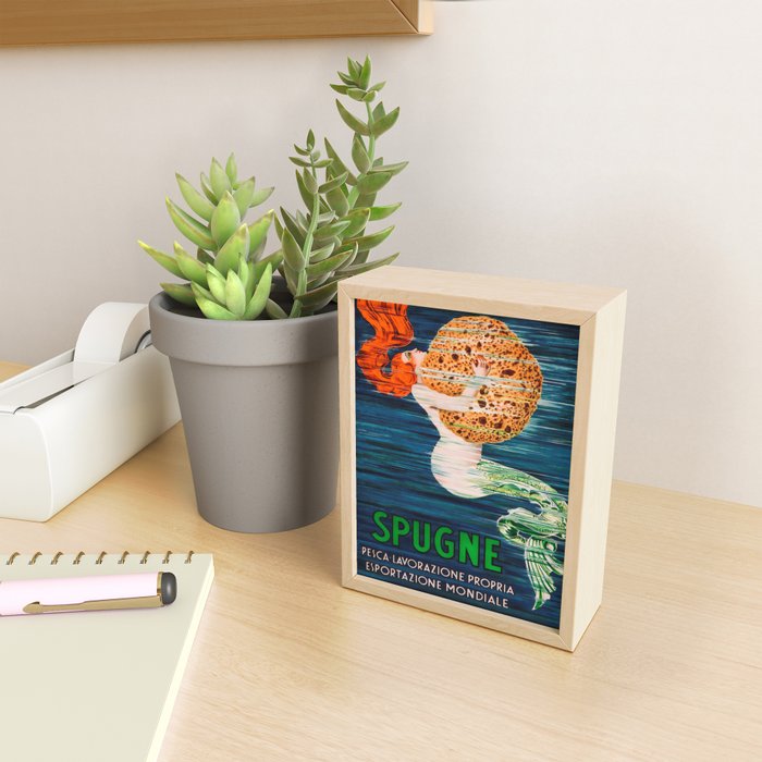 Mermaid with Sponge Vintage Poster Mini Art Print Gallery Image 2