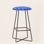 Geo Chain Vertical Block Stripe Pattern in Royal Blue and White Stool Gallery Image 1