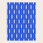 Geo Chain Vertical Block Stripe Pattern in Royal Blue and White Poster Gallery Image 4