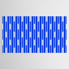 Geo Chain Vertical Block Stripe Pattern in Royal Blue and White Tablecloth Gallery Image 2