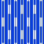 Geo Chain Vertical Block Stripe Pattern in Royal Blue and White Coffee Mug Gallery Image 2