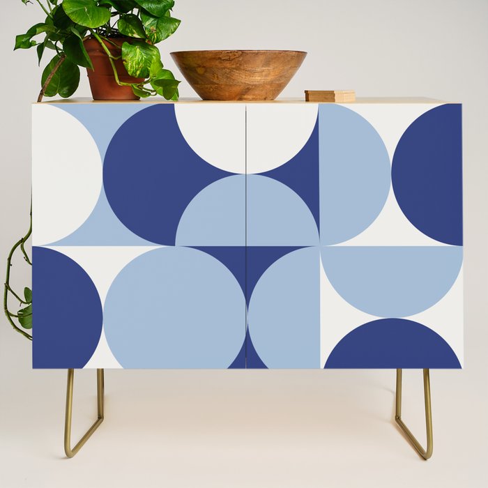 day dream geometry abstract blue Credenza Gallery Image 1