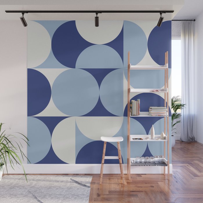 day dream geometry abstract blue Wall Mural Gallery Image 1