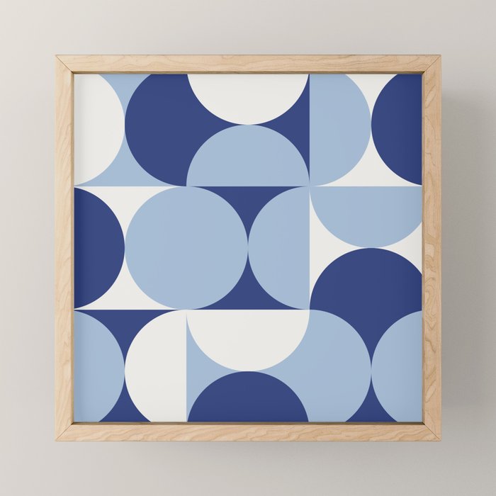 day dream geometry abstract blue Mini Art Print Gallery Image 1