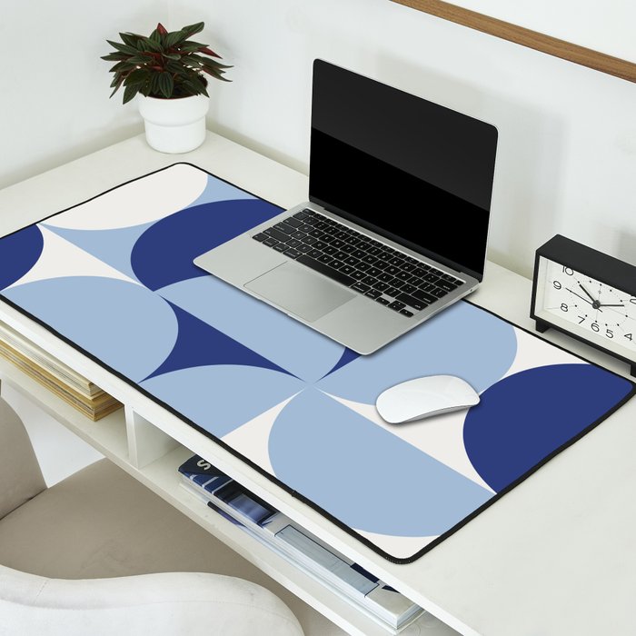 day dream geometry abstract blue Desk Mat Gallery Image 2