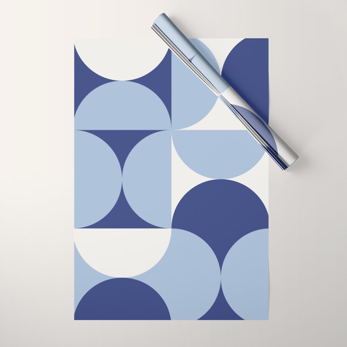 day dream geometry abstract blue Wrapping Paper Gallery Image 1